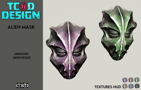 Second Life Marketplace - Alien Mask [Textures Hud]...