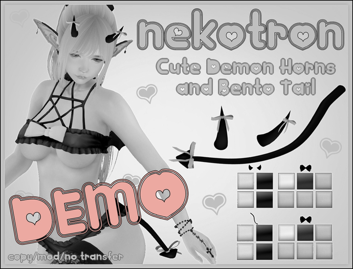 [Nekotron] Cute Demon Horns and Tail DEMO