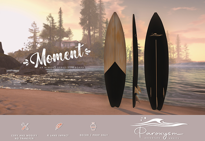 PAROXYSM. Almond Surf Board - Moment (Black)