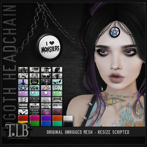 !TLB - Goth Headchain w/ HUD