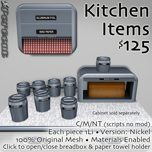 % Kitchen Items (nickel/n) *MESH* 