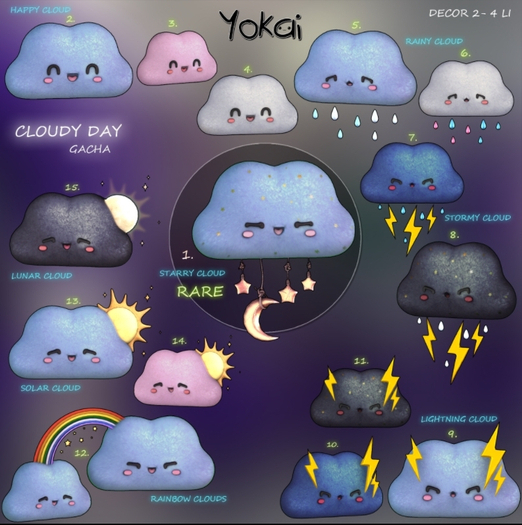 5.YOKAI - Cloudy Day - Rainy cloud (blue)