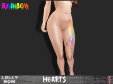 LOLLY's BOM things... [tattoo] RAINBOW hearts (leg)