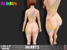 LOLLY's BOM things... [tattoo] RAINBOW hearts (back)
