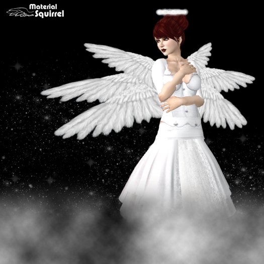 Glory Angel Wings in White  - Scripted Flexi Angel Wings