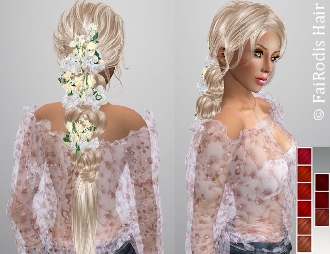 FaiRodis Summer hair deep reds +decoration pack