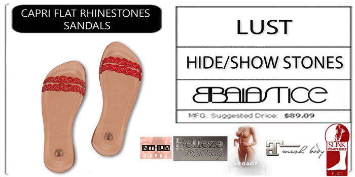 Baiastice_Capri Flat Rhinestones Sandals-Lust