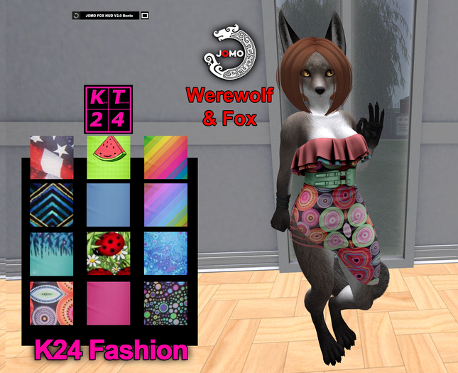 K24 Fashion:// Ruffle Dress w/HUD ~  JOMO Fox & Werewolf