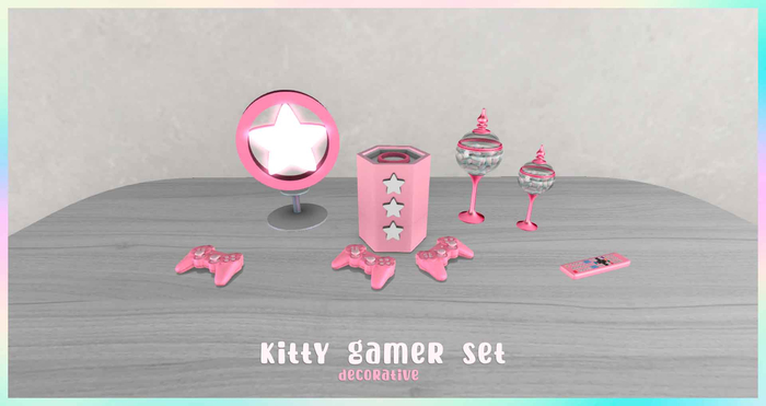 HEXAGON kitty gamer decor pack