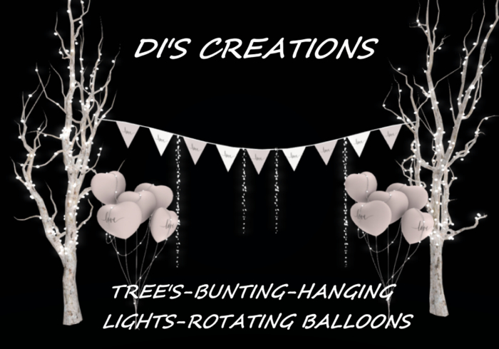 LIGHT TREE WITH BUNTING HANGING LIGHTS ROTATING