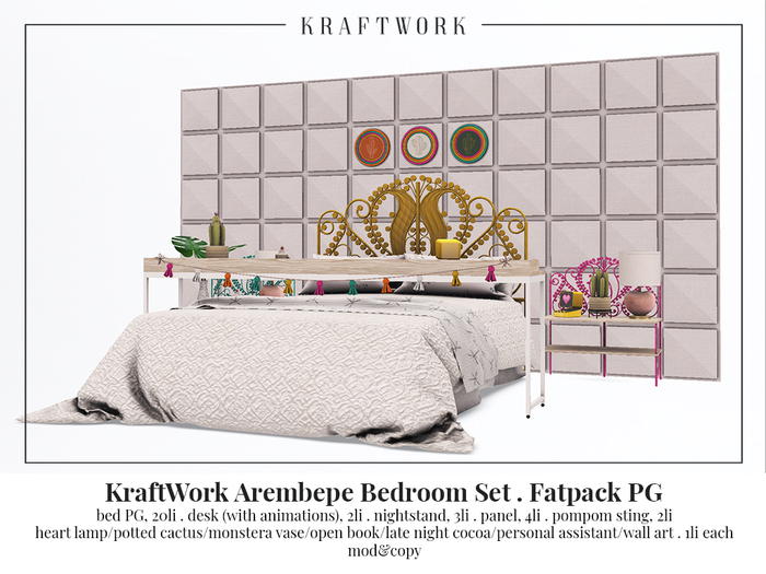 KraftWork Arembepe Bedroom Set . Fatpack PG (Add Me)