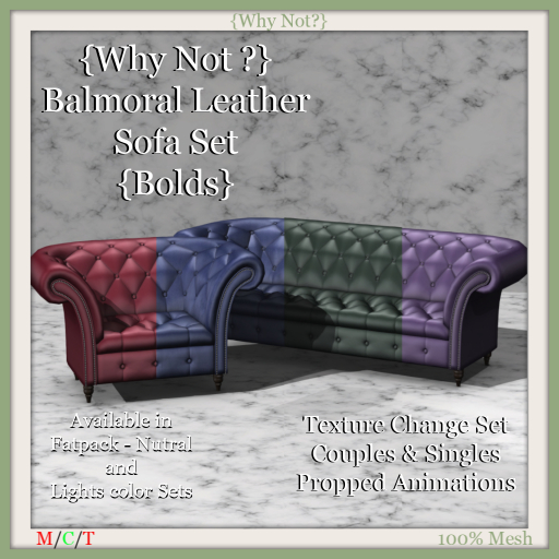 {Why Not ?} Balmoral Leather Sofa Set {Bolds}-Boxed