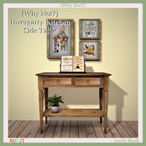{Why Not?} Invergarry Kitchen Side Table-Boxed