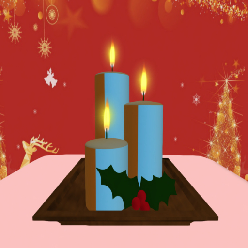 HOLLY MANTLE CANDLES Blue/Brown
