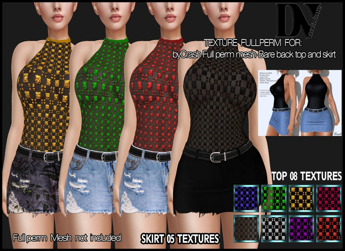 DV- byCrash -Bare back top and skirt - TEXTURE