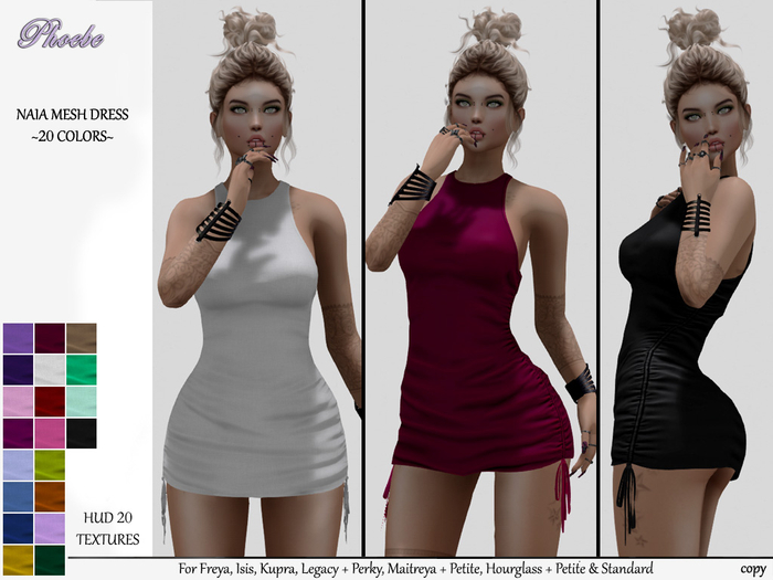 *P* Naia Mesh Dress ~20 Colors Hud~
