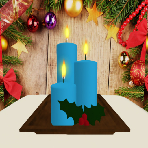 HOLLY MANTLE CANDLES Ice Blue