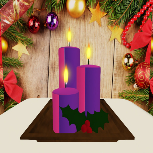 HOLLY MANTLE CANDLES Pink/Purple