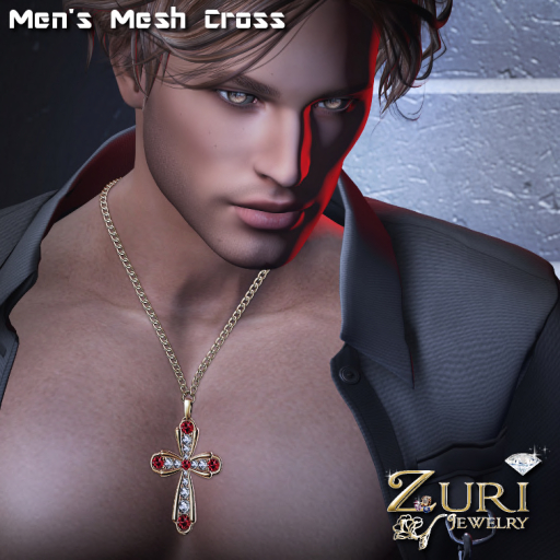 C Zuri's Unisex Mesh Cross Garnet/Dia-Gold V2