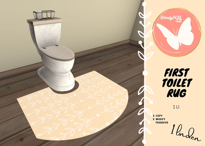 Toilet rug with Texture -- First toilet rug