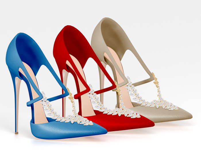 Salvadori - Essentials 'Samantha' Crystal Satin Pumps