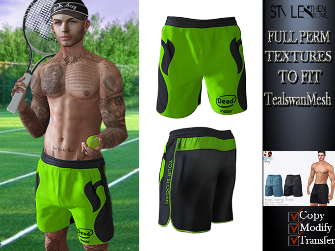 STYLES -v2.3 Mens Training Shorts Texture FULL PERM