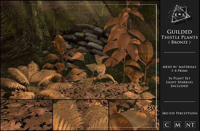 Guilded Thistle Plant Set ( Bronze )