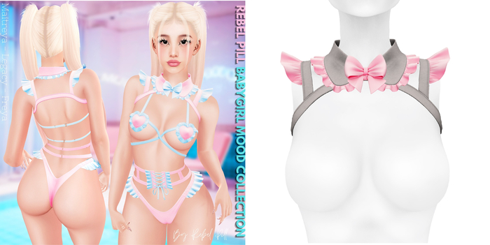 Rebelpill - BabyGirl Mood Collection Collar Light Grey