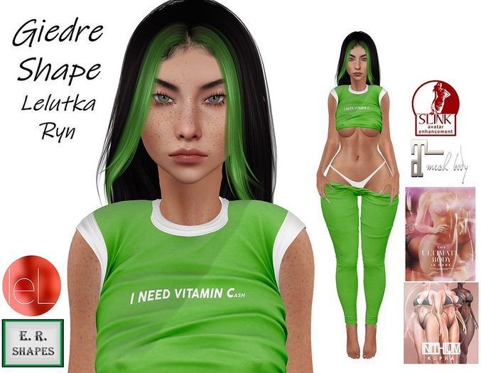 E. R. Shapes - Giedre Shape <Lelutka Ryn>