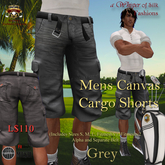 WGC MEN'S Cargo Shorts  GREY - FitMesh & Rigged Mesh Sizes