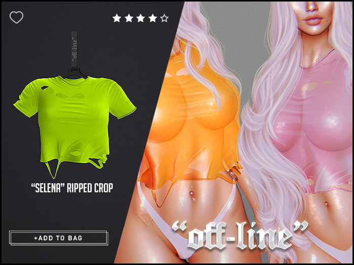 "Off-Line" x "Selena" Ripped Crop / Lime