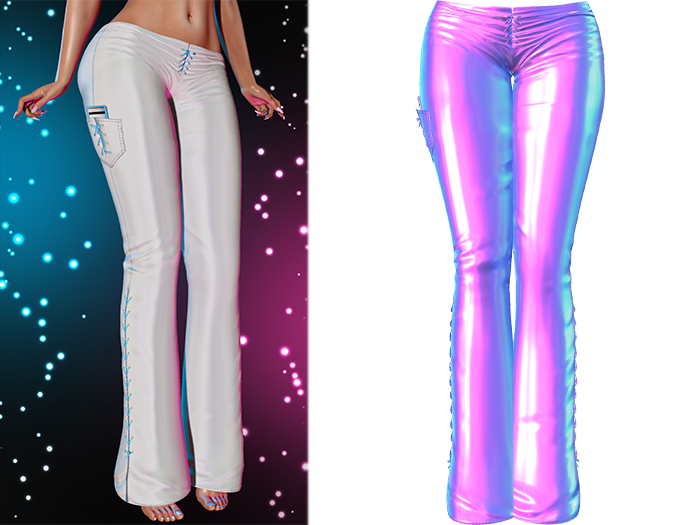Lacey Laced Up Flare Pants [Holo Bubblegum] - Maitreya Lara • Legacy • Freya