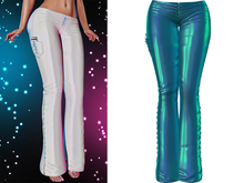 Lacey Laced Up Flare Pants [Holo Teal] - Maitreya Lara • Legacy • Freya