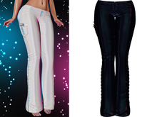 Lacey Laced Up Flare Pants [Holo Black] - Maitreya Lara • Legacy • Freya