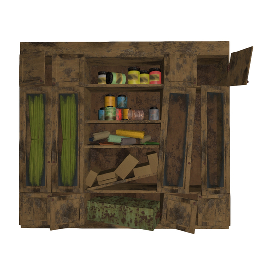 Old wooden Cabinet Mesh