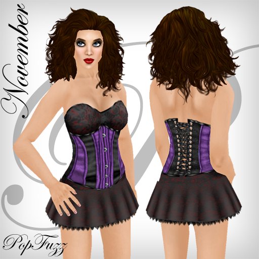 PopFuzz - Purple November - Underbust Corset and Dress