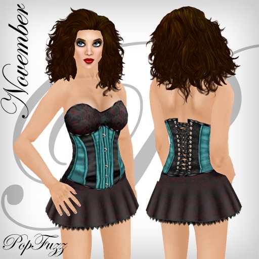 PopFuzz - Teal November - Underbust Corset and Dress