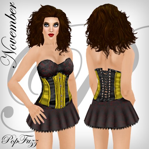 PopFuzz - Yellow November - Underbust Corset and Dress