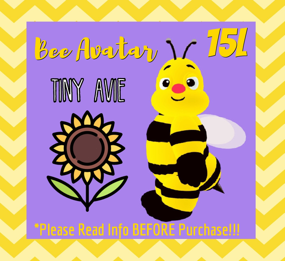 The Beehive - Tiny Bee Avatar (Please Read Info)
