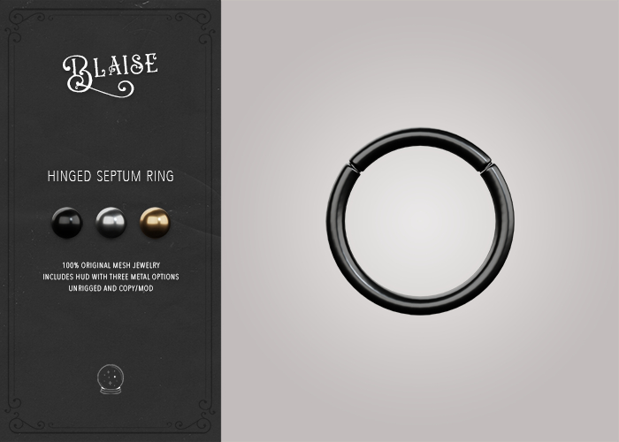 B L A I S E . Hinged Septum Ring