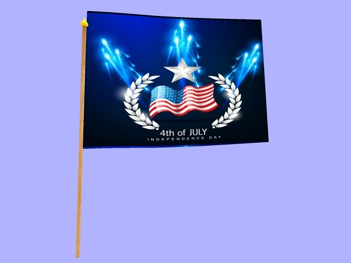 Hand held flag-4th of July-Independence Day (Add)