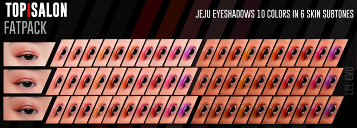 TOP1SALON - HD JEJU EYESHADOWS (Lelutka Evolution) FATPACK