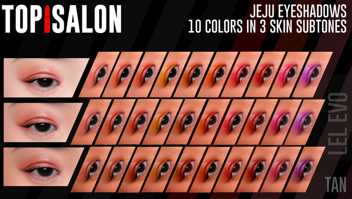 TOP1SALON - HD JEJU EYESHADOWS (Lelutka Evolution) TAN