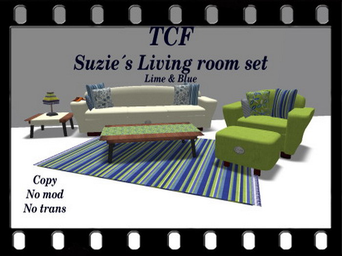 TCF Suzie`s Living room set in limes&blues !UPDATED! (more cuddle)
