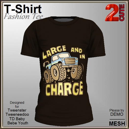 Fashion Tee [2cute] Large And In Charge