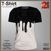 Fashion Tee [2cute] Paint Run Black