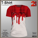 Fashion Tee [2cute] Paint Run Red