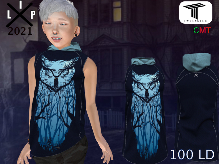 *LIP  Hoodie owl  Sleevless TWEENSTER