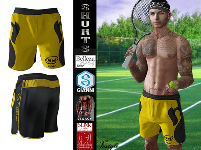 InStyl-Men's Training Shorts-V2.1(for Belleza Jake, Slink Male, Signature Gianni, Legacy)