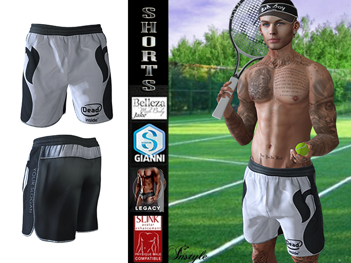 InStyl-Men's Training Shorts-V2.3(for Belleza Jake, Slink Male, Signature Gianni, Legacy)